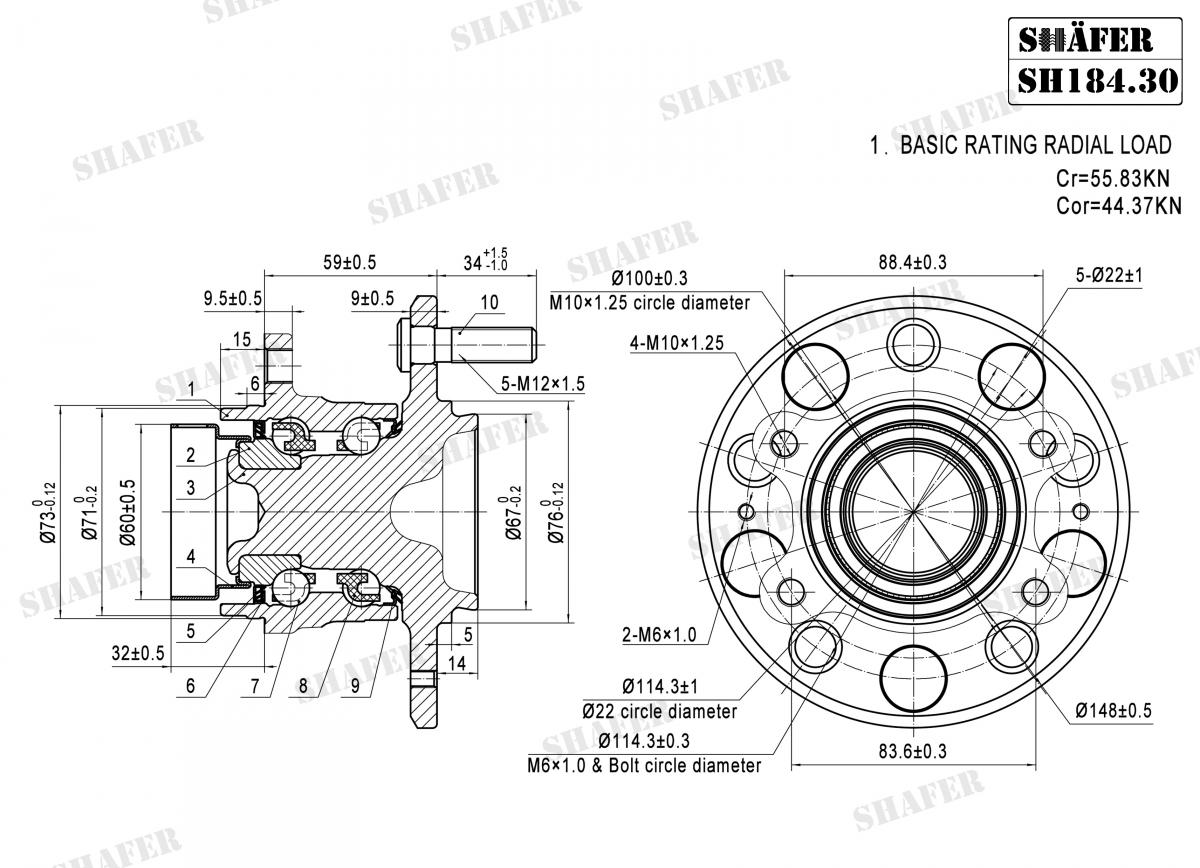 Ступиця зад. ABS+  Kia CeeD, Cee`D, CeeD SW 1.4-2.0D 12.06-; Hyundai I30, I30 CW 08-