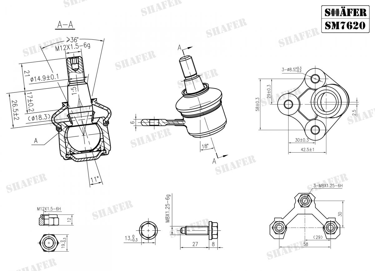 Кульова опора права Audi A3; Seat Leon, Toledo II; Skoda Octavia I; VW Bora, Golf IV, New Beetle 1.4-2.8 09.96-12.10