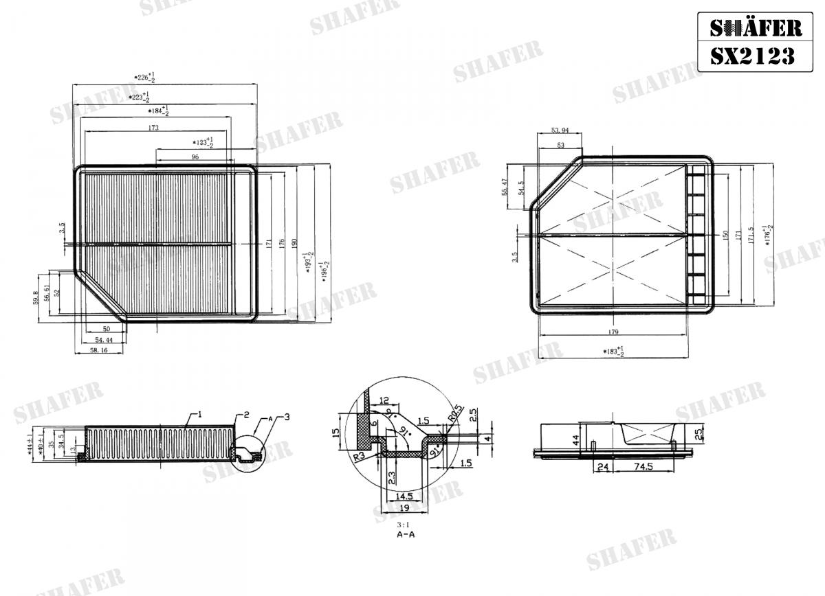 SHAFER - SX2123 - Фільтр повітряний Honda Civic VII 1.8 06-