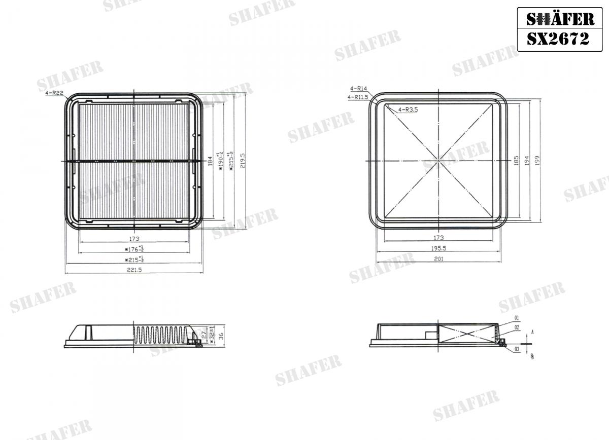 SHAFER - SX2672 - Фільтр повітряний Subaru Legacy 2.0-3.0 03-