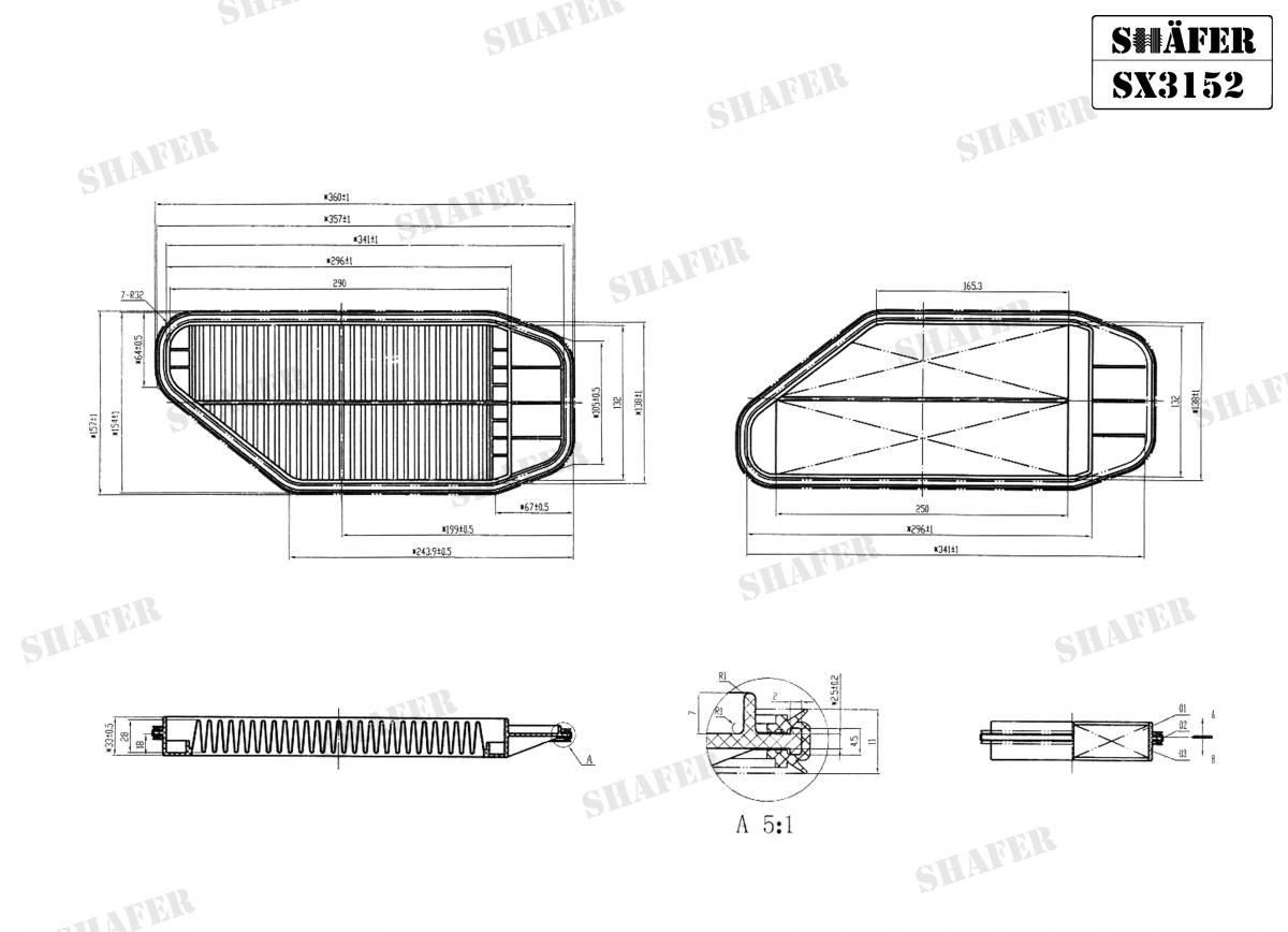 SHAFER - SX3152 - Фільтр повітряний Chevrolet Spark (M300) 1.2 10-