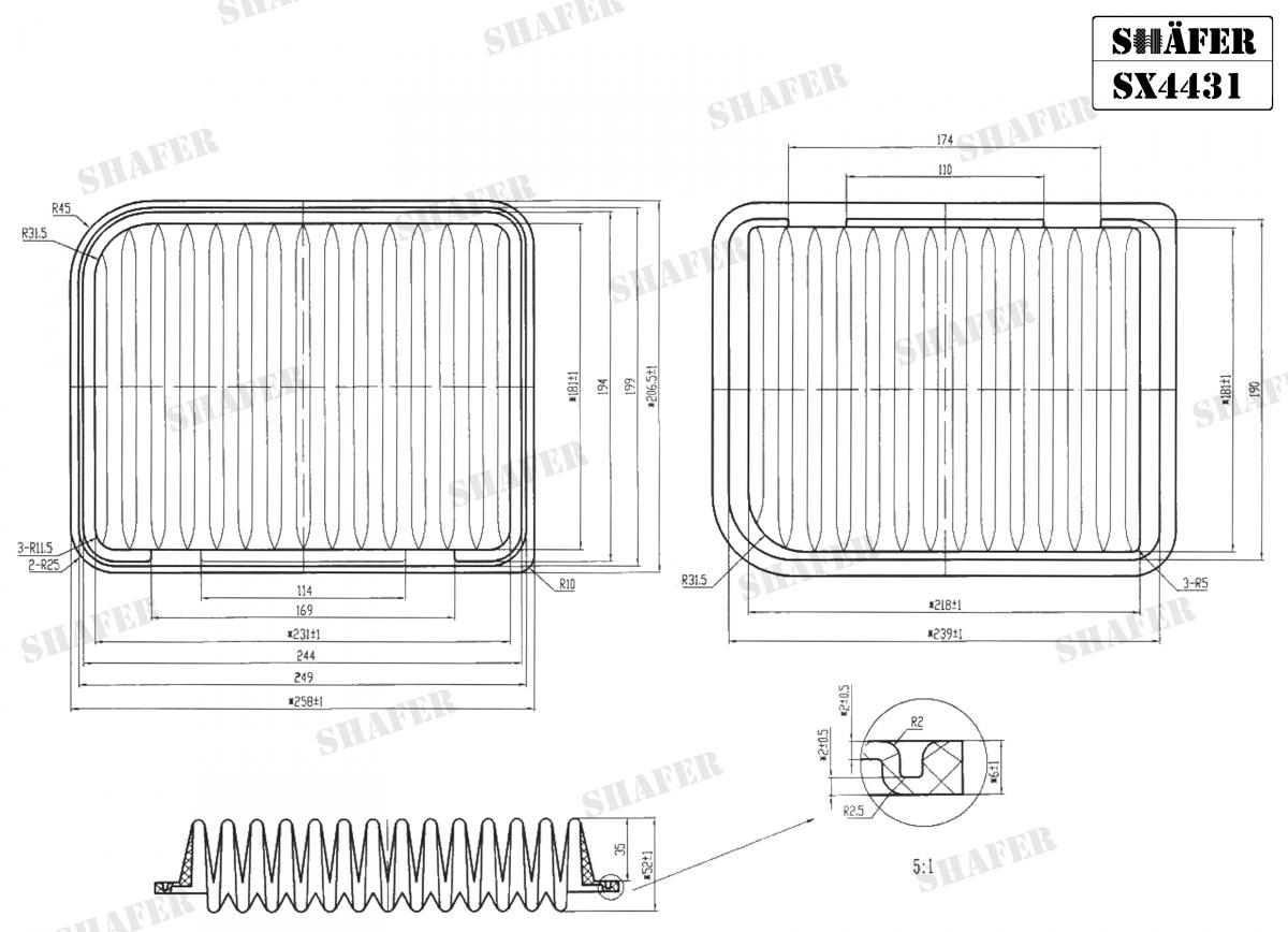 Фільтр повітряний Mitsubishi ASX 10- . Grandis 04- , Lancer 10- , Outlander 10- /Peugeot 4008 12-