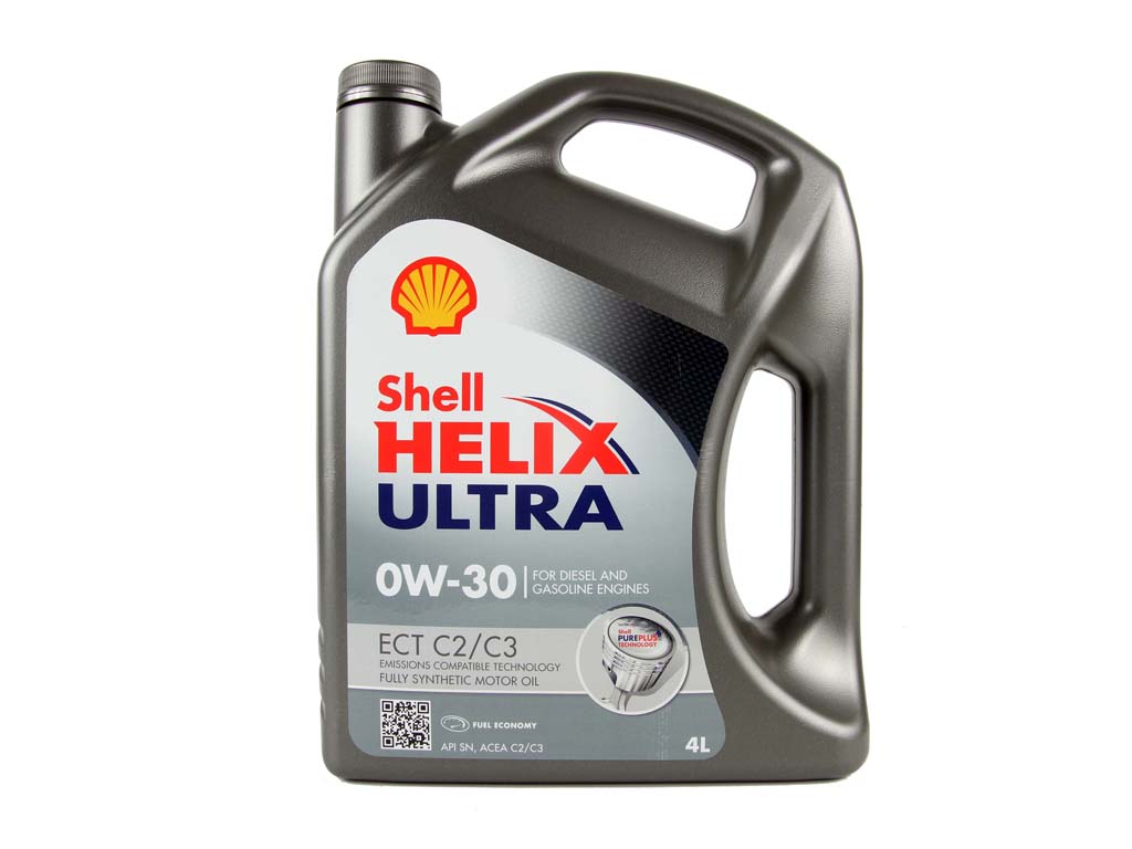 Олива двигуна 4L Shell Helix Ultra ECT C2/C3 0W30 (ACEA C2/C3; VW 504.00/507.00; MB 229.52/229.51/229.31; FIAT 9.55535-GS1; Porsche C30)